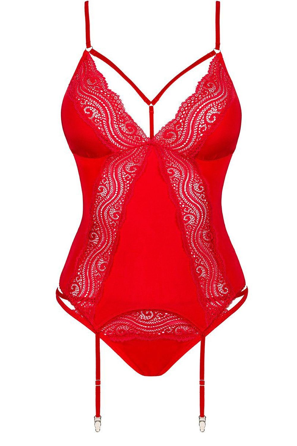  Komplet Gorset Model Diyosa 157376 Red - Obsessive 