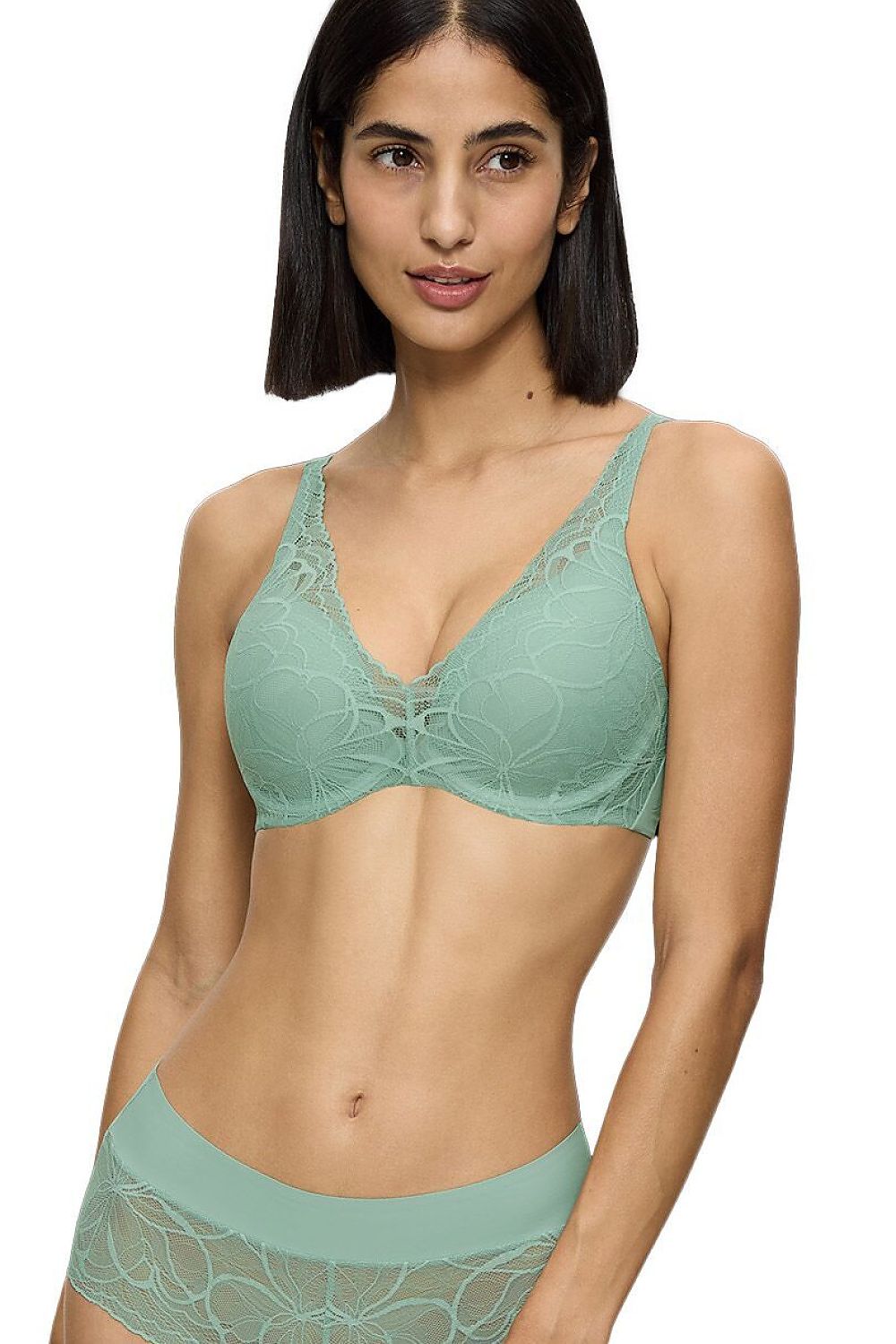  Biustonosz push up Biustonosz Push-up Model Body Make-Up Illusion Lace 10219710-7329 231892 Pistacja - Triumph 