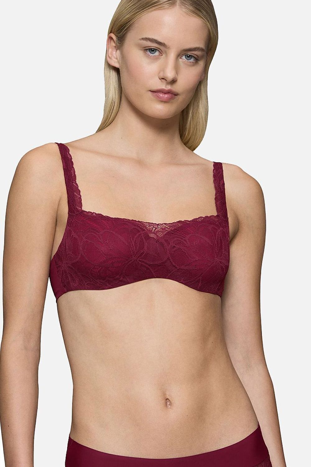   Biustonosz Usztywniany balconette Model Body Make-Up Illusion Lace 10219845-00EW 202735 Bordo - Triumph 