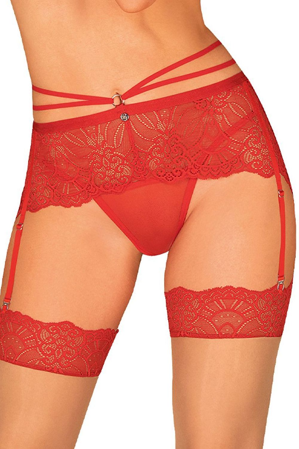   Pas do pończoch Model Loventy 177453 Red - Obsessive 