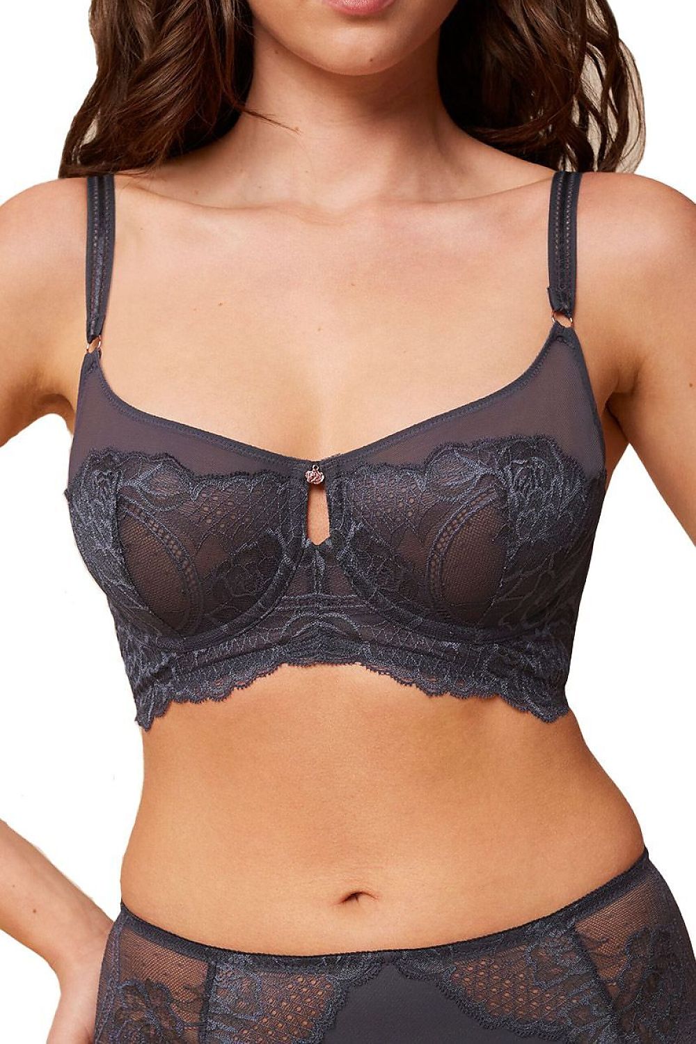  Biustonosz Soft Model Wild Peony Florale 10215982-00DK Grafit - Triumph 