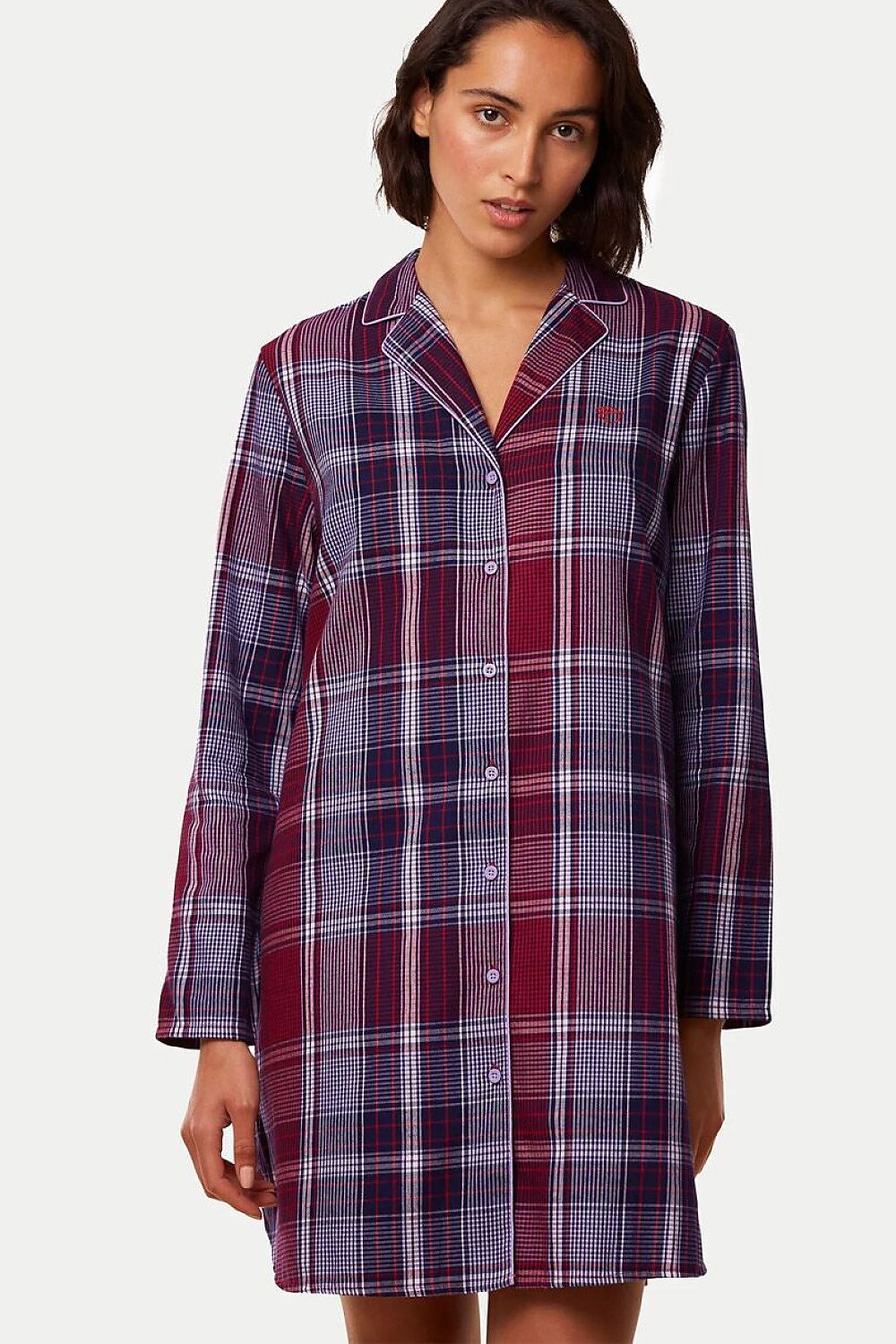  Koszulka nocna Koszula Nocna Model Boyfriend NDW X Checks 10216520-M006 237511 Bordo/Wzór - Triumph 
