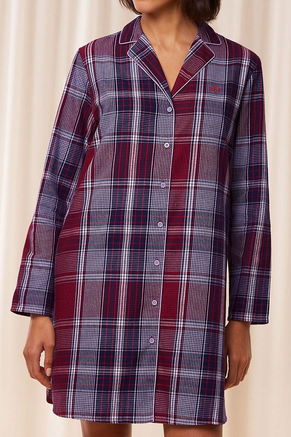  Koszulka nocna Koszula Nocna Model Boyfriend NDW X Checks 10216520-M006 237511 Bordo/Wzór - Triumph 