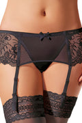  Gorsety, body, pasy Pas do pończoch Model Romance 032 Black - Ewana 