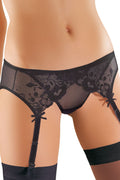  Gorsety, body, pasy Pas do pończoch Model Adeline 020 Black - Ewana 