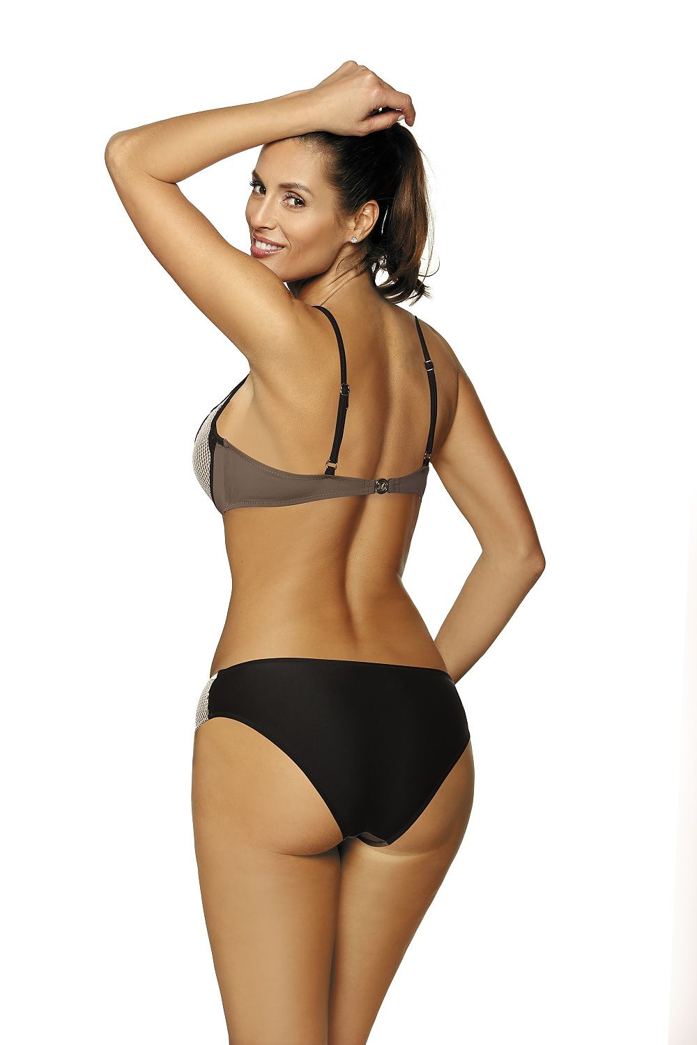  Kostium dwuczęściowy Kostium Kąpielowy Model Charlotte Dark Taupe M-495 Mokka - Marko 
