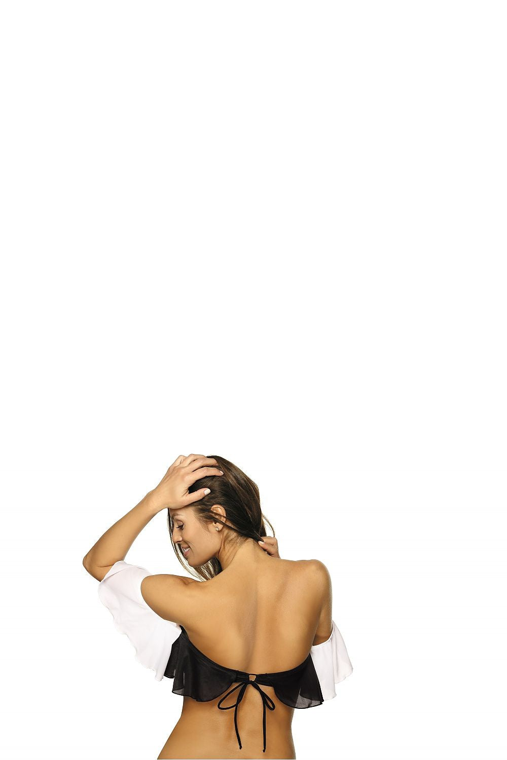  Kostium dwuczęściowy Top kąpielowy Model Grace Nero-Bianco M-488 Black/White - Marko 
