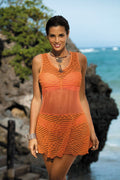  Sukienka Plażow Tunika Model Vivian Gerbera M-414 Orange - Marko 
