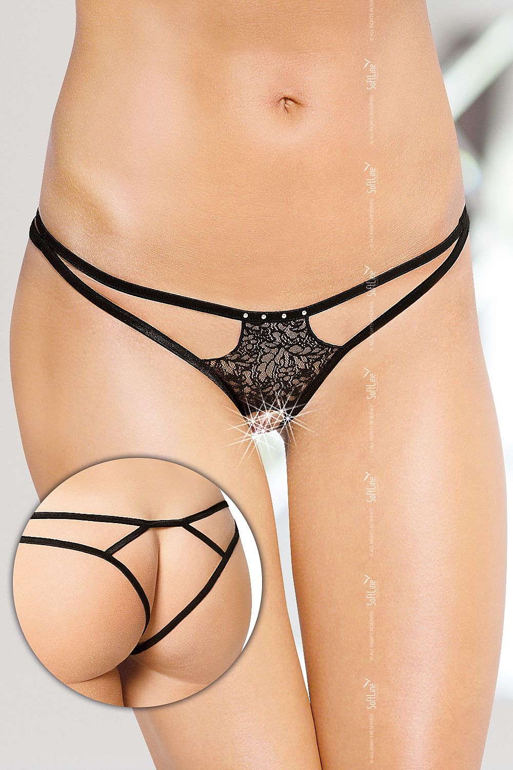   Stringi Model G-String 2454 Black - SoftLine Collection 
