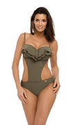  Jednoczęściowy strój kąpielowy Kostium kąpielowy Model Belinda Kaki M-548 Khaki - Marko 