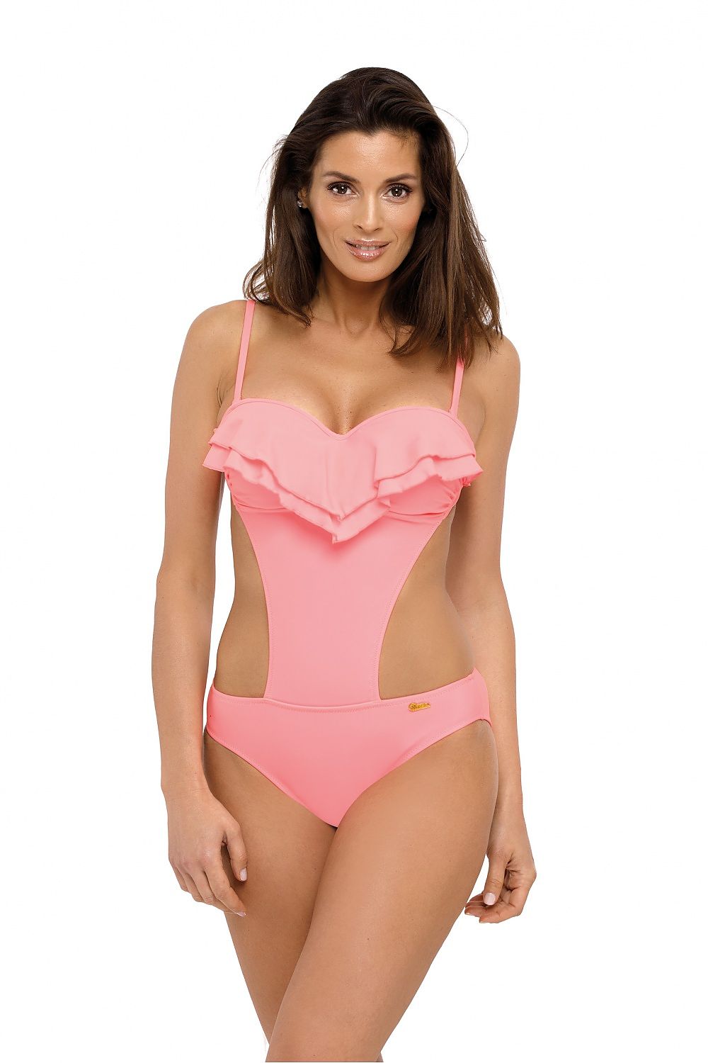  Jednoczęściowy strój kąpielowy Kostium kąpielowy Model Belinda Origami M-548 Pastel Pink - Marko 