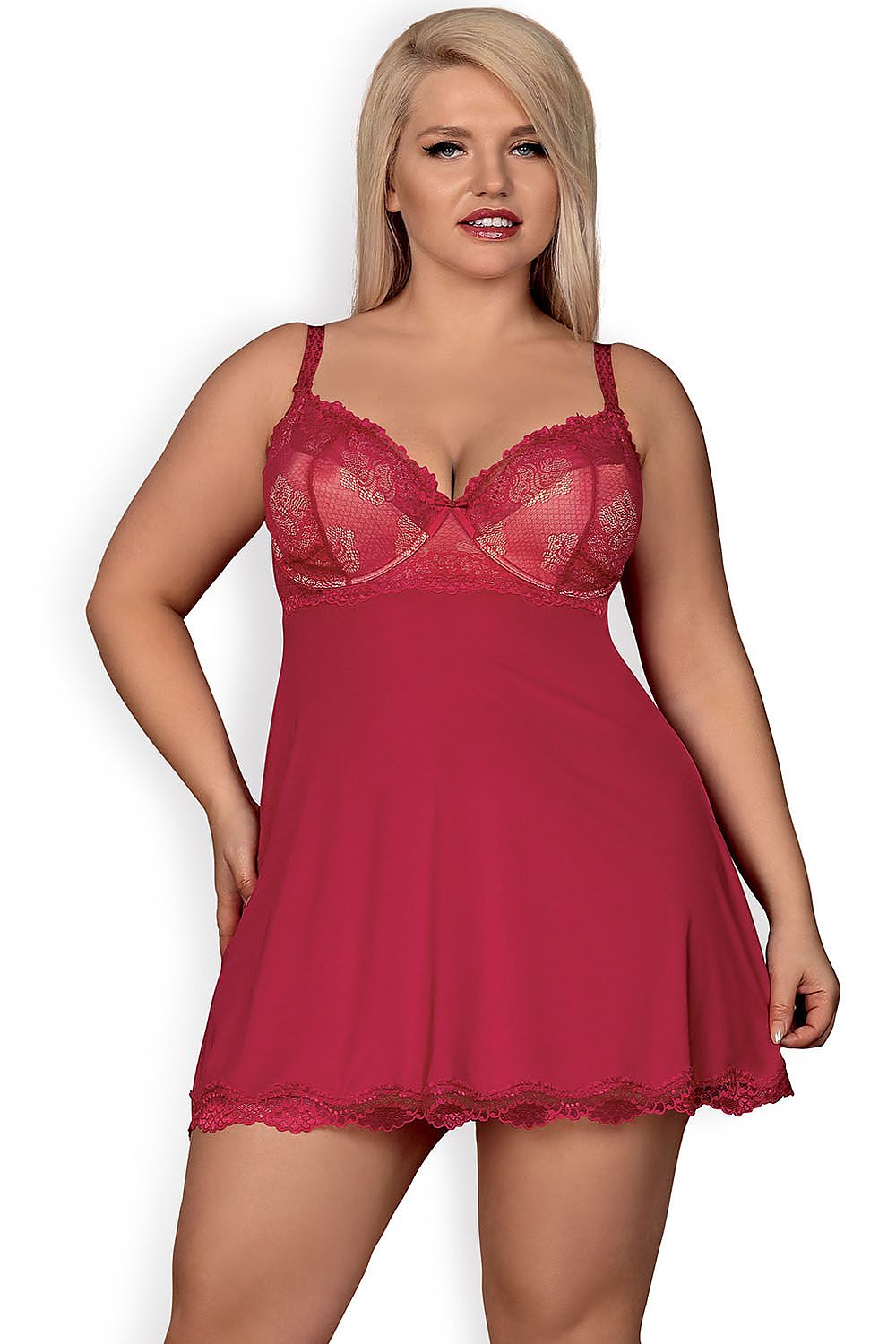  Komplet Model Rosalyne Babydoll Red - Obsessive 