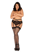   Pas do pończoch Model Jagueria Black - Obsessive 