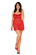   Komplet Model Blossmina Chemise Red - Obsessive 