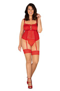   Komplet Gorset Model Blossmina Red - Obsessive 