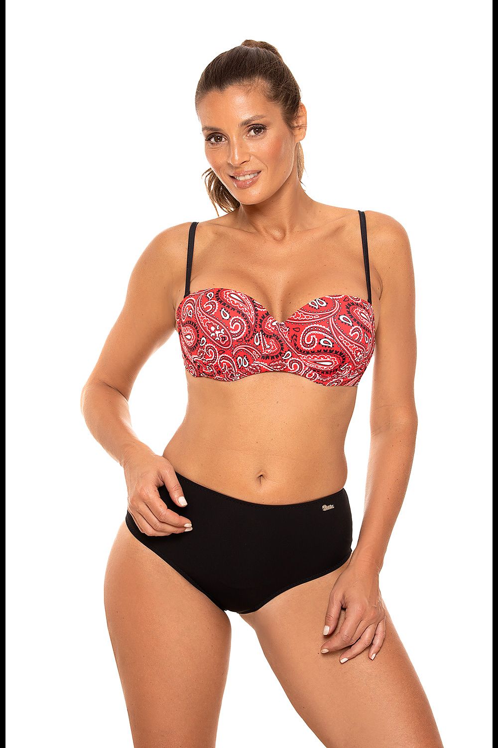  Kostium dwuczęściowy Kostium kąpielowy Model Lila M-704 Red/Black - Marko 