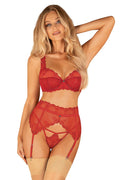   Pas do pończoch Model Lonesia Red - Obsessive 