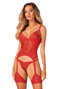   Komplet Gorset Model Belovya Red - Obsessive 