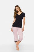  Piżama Damska Model Cleo-P Black/Pink - Babella 