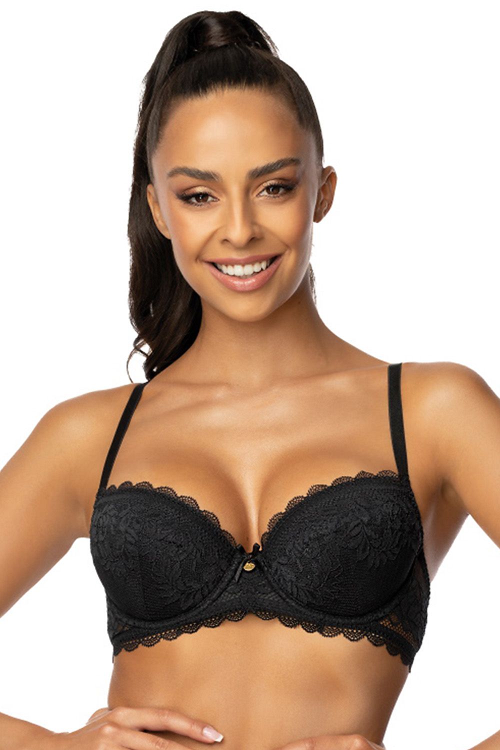  Biustonosz push up Biustonosz Push-up Model 0198/11/1 Estelle Black - Mat 