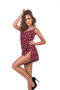   Komplet Model Morgan Top Shorts Black/Red - Anais 